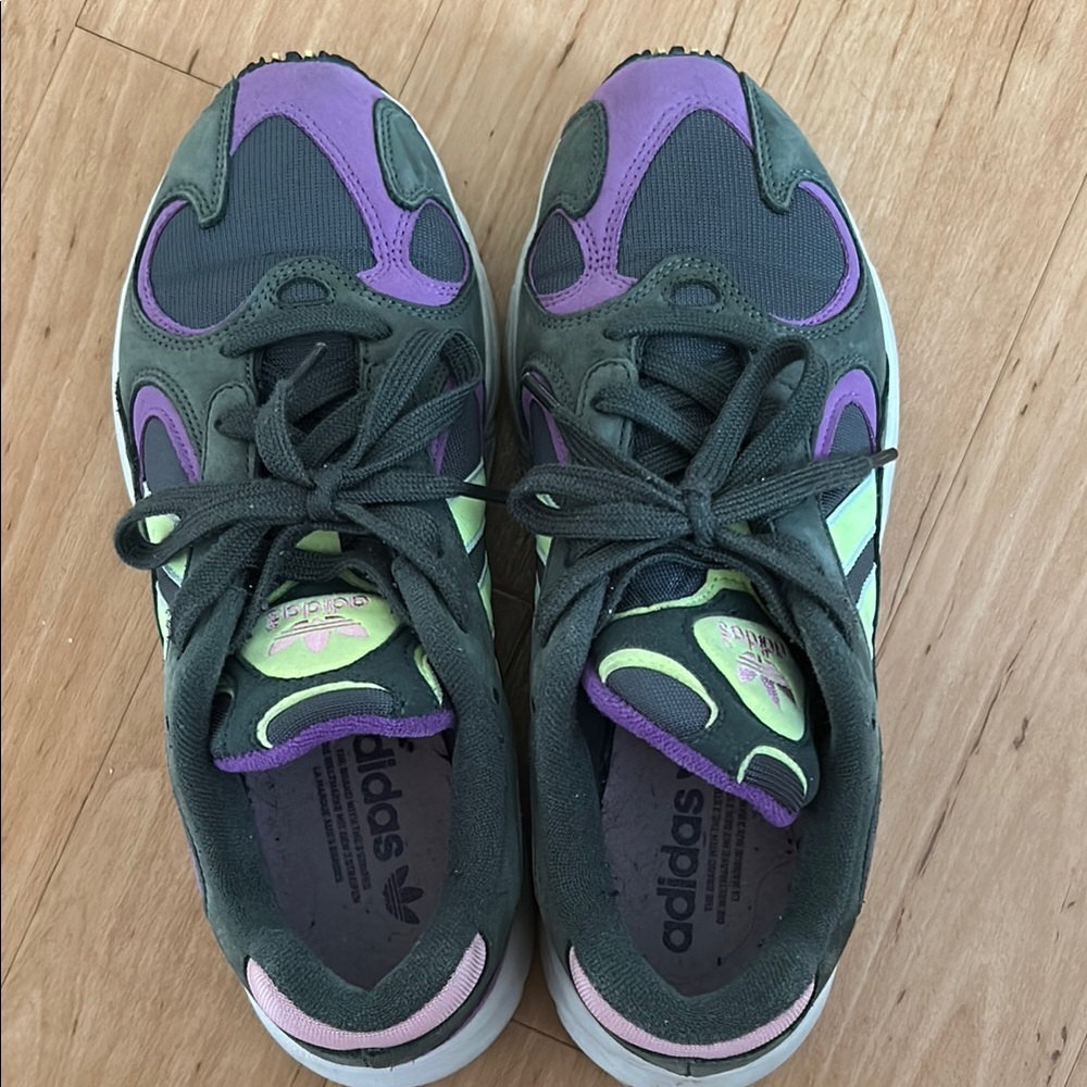 Adidas Men’s Purple and Green Sneakers